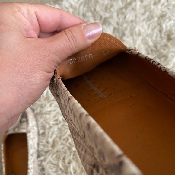 GEOX Leather Respira Snake Print Mules Loafers Driving Shoes - Picture 8 of 16